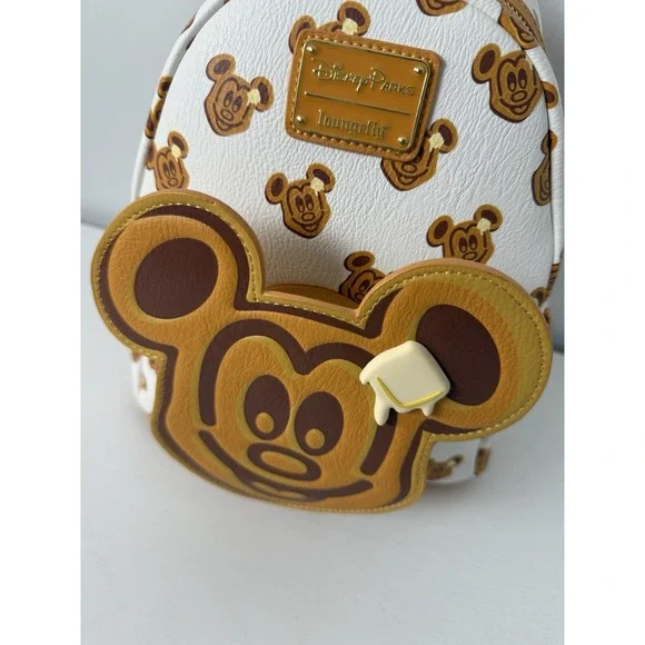 RARE! NEW WITH TAGS! Loungefly Disney Parks Mickey Mouse Waffle Mini Backpack! - Picture 3 of 12